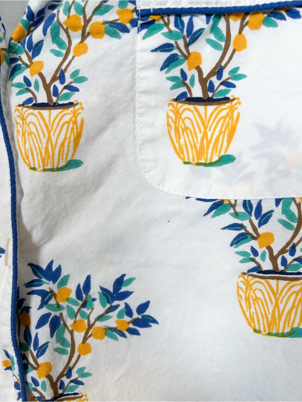 Printfresh Citrus Plant Button Up Short Sleeve Top - Picture 4 of 6